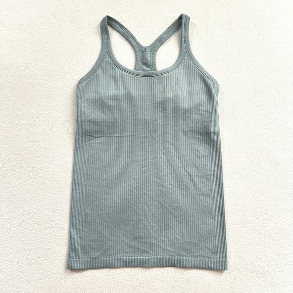 Lululemon Women Solid Blue Cast Ebb to Street Tank II Racerback Top W1AX1S 8 - Picture 1 of 6